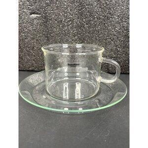 Vintage Boda Nova Sweden Glass Tea Cup Saucer Signe Persson-Melin 1970s